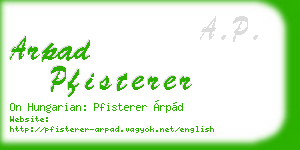 arpad pfisterer business card