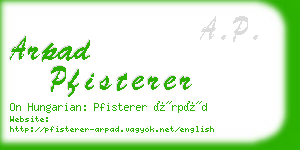 arpad pfisterer business card